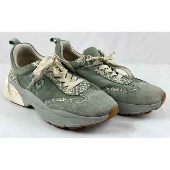 TORY BURCH T Monogram Good Luck Trainer Blue Celadon Women's Shoes Size 9M - Picture 1 of 9
